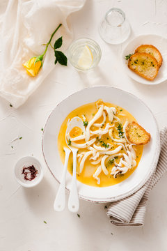 Saffron cuttlefish tripe