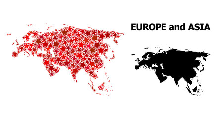 Red Star Mosaic Map of Europe and Asia
