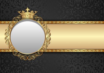 antique background with royal frame and decorative pattern