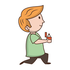 Cute boy cartoon isolated