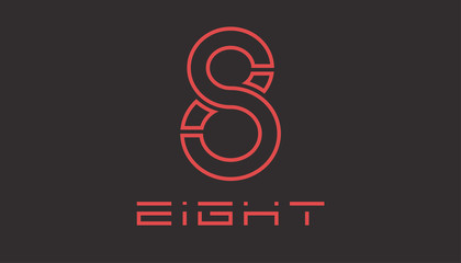 Number 8 logo. Vector logotype design.