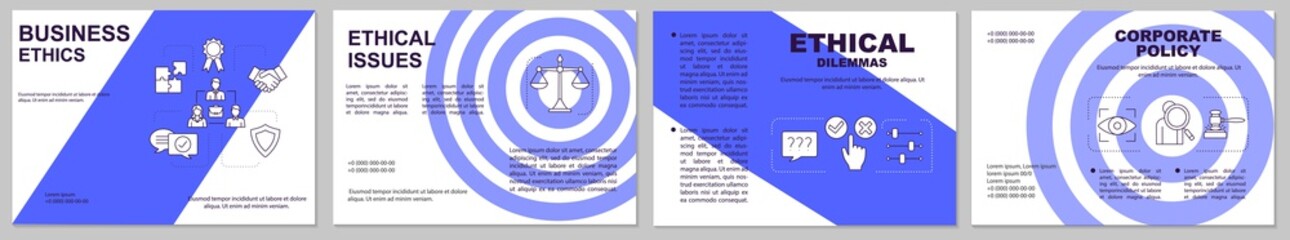 Business ethics brochure template layout