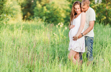 Happy married couple waiting for a child