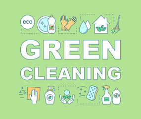 Green cleaning word concepts banner