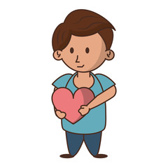 Cute boy cartoon isolated