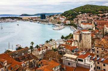 Fototapeta na wymiar Croatia, Split city panoramic landscape.