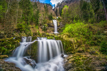 Giessbach waterfall on the Brienzersee near Interlaken, Brienz, Switzerland, Europe