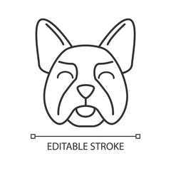 French Bulldog cute kawaii linear character