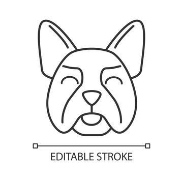French Bulldog cute kawaii linear character