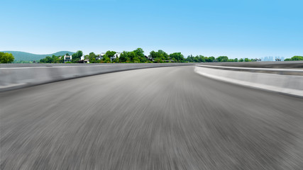 Road Pavement and Natural Landscape of Landscape..