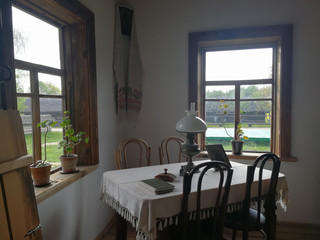 Old table and the old lamp of the teacher
