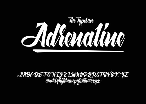  Calligraphic typeface.