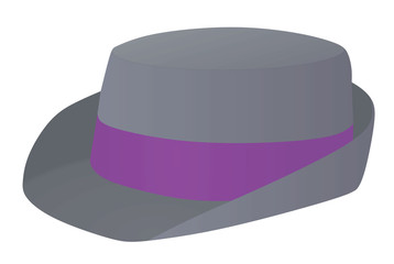 Grey bowler hat. vector illustration