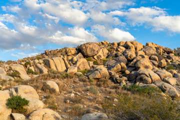 Boulder formation hill at  Apple Valley, California,  in the Mojave Desert.