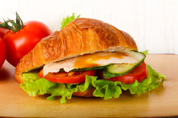 Croissant with chicken
