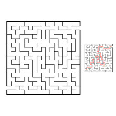 Abstact labyrinth. Educational game for kids. Puzzle for children. Maze conundrum. Find the right path. Vector illustration.