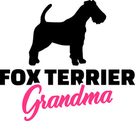 Fox Terrier Grandma with silhouette