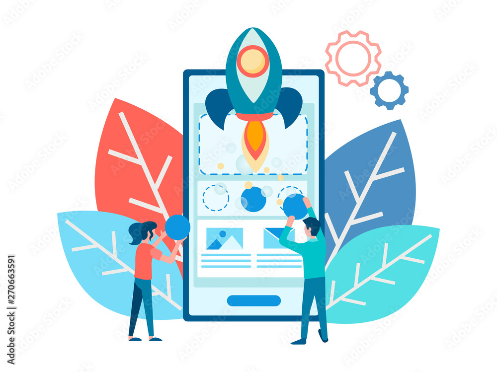 Wall mural developing of mobile application design