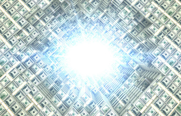 Money hole. Concept of money 3d illustration