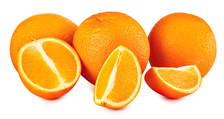 Whole orange fruit. Isolated on white background 