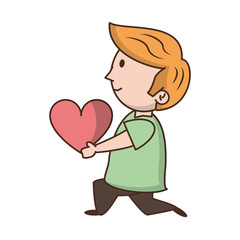 Cute boy cartoon isolated