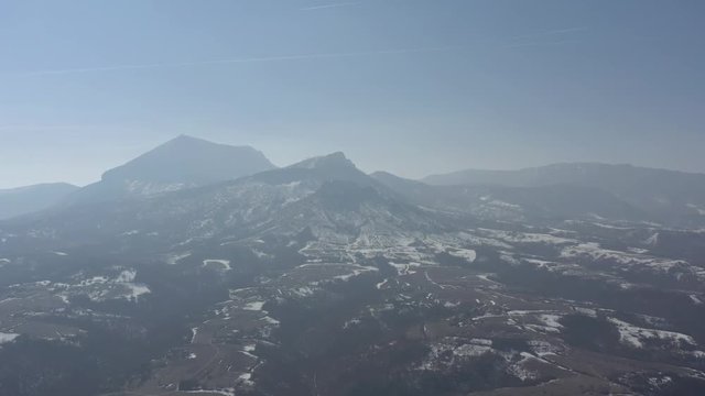 Evening scene over the mountains Stol and Veliki Krsh 4K drone video