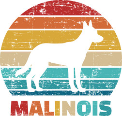 Malinois vintage retro - obrazy, fototapety, plakaty