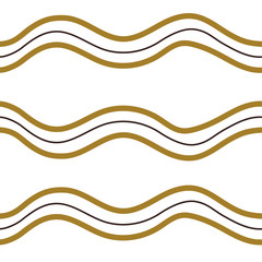 Seamless striped pattern in etnic style.Vector striped background in scandinavian style -beige and black stripes in waves on the white background.For textiles, wallpapers, designer paper, etc