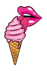 Pop art ice cream cartoon