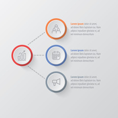 Presentation business infographic template with 3 options. Vector illustration