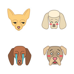 Dogs cute kawaii vector characters