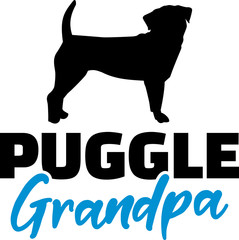 Puggle Grandpa with silhouette