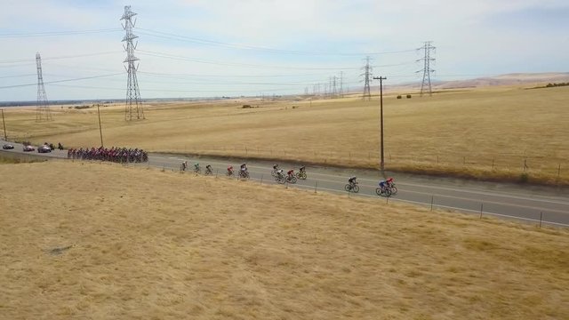 279 California Biking race road Cycling aerial from side