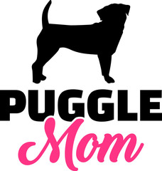 Puggle mom in pink