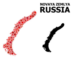 Red Star Mosaic Map of Novaya Zemlya Islands