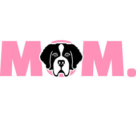 Saint Bernard mom in pink