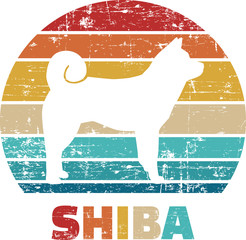Shiba vintage color - obrazy, fototapety, plakaty