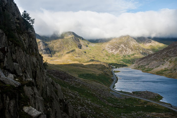 Pont Pen-y-benglog and Llyn Ogwen From Mt Tryfan
