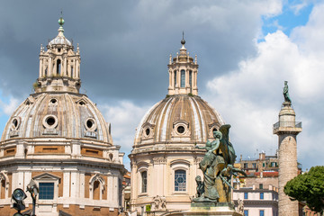 Fototapeta na wymiar Monumental buildings in front of Altare della Patria, Piazza Venezia, Rome Italy