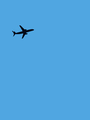 Plane on the sky background