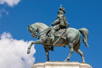 Equestrian Statue of Vittorio Emanuele, Altare della Patria, Piazza Venezia, Rome Italy