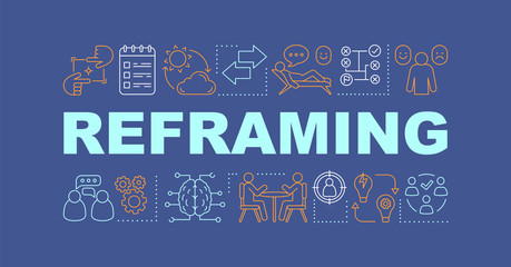 Fototapeta premium Reframing word concepts banner