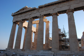 Tourists on the Acropolisof Athens, Greece. June 2016. 