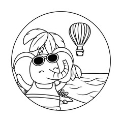 cute animal enjoying summer vacations