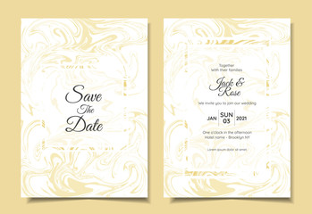 Obraz na płótnie Canvas Modern Wedding Invitation Set Liquid Marble Textures Luxury Colors. Trendy Background Multi-purpose Cards Template like Poster, Cover, Book, etc