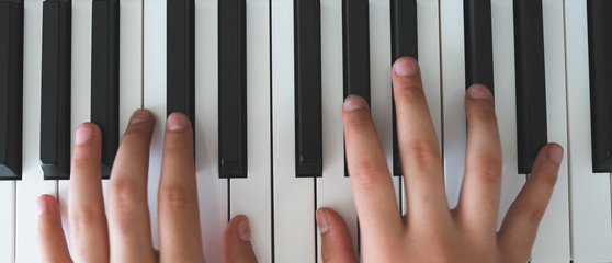 piano keys and playing piano