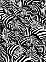 Fototapeta na wymiar Graphical abstract illustration in a shape of zebras for coloring and printing,vector