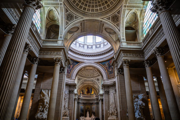 Fototapeta na wymiar Interior of Pantheon, in the Latin Quarter in Paris, France