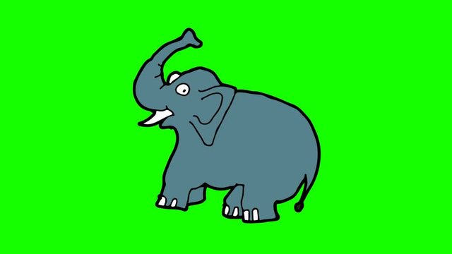 kids drawing green screen with theme of elephant