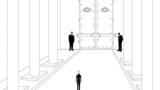 Shadow character breaks through forbidden door